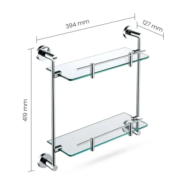 03823 SWISH 2 Part Straight Glass Shelf - Image 2