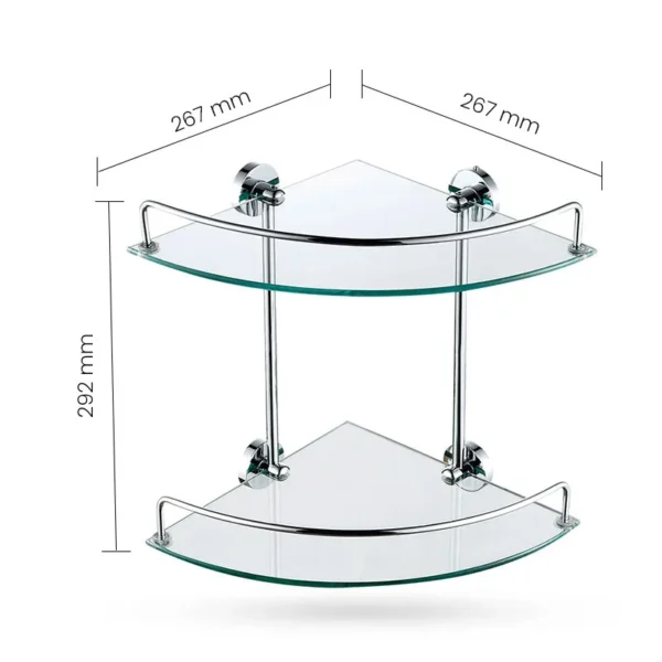 03823B SWISH 2 Part Corner Glass Shelf - Image 2