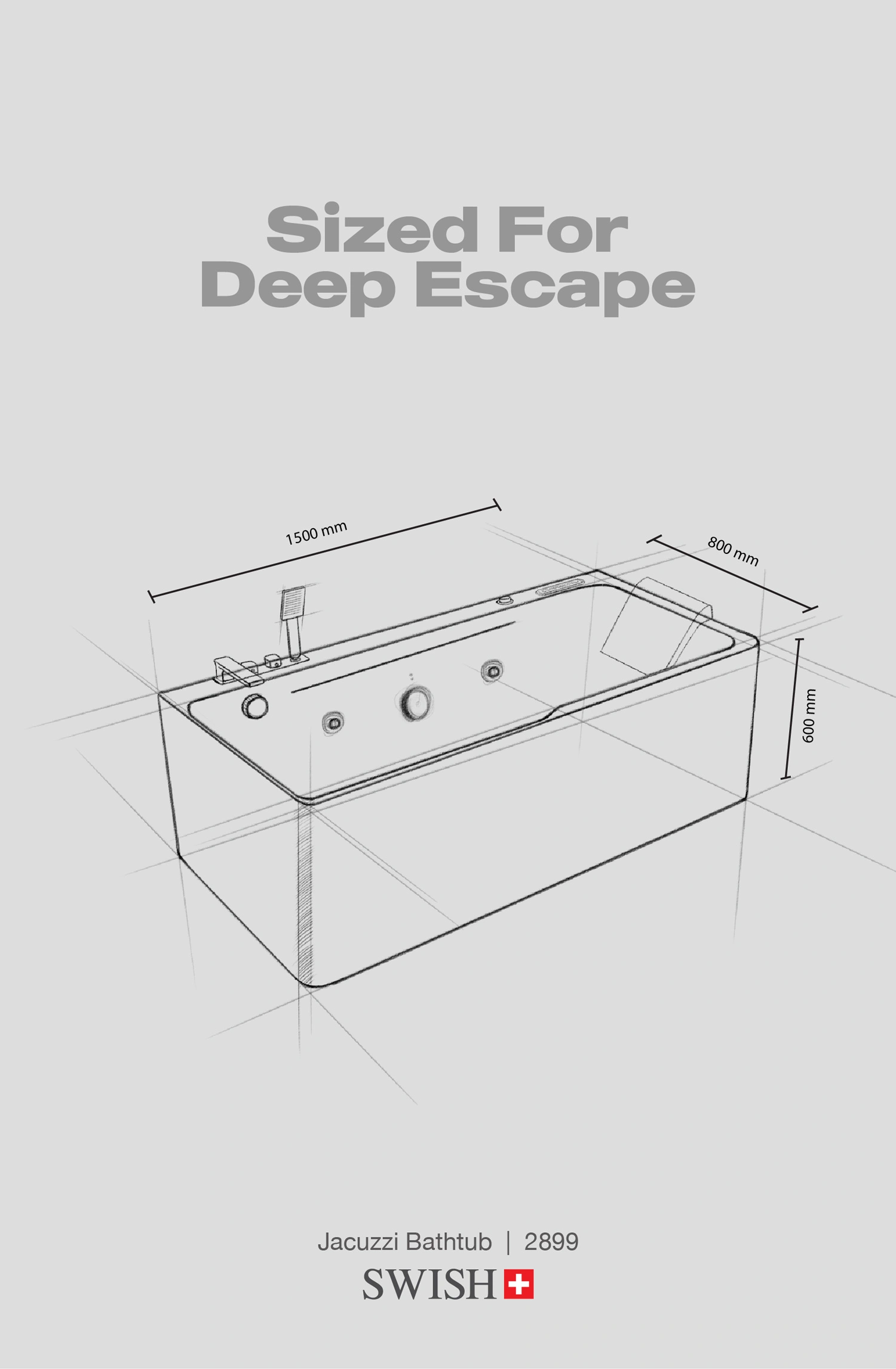 2899 SWISH Jacuzzi Bathtub 22 Product Media